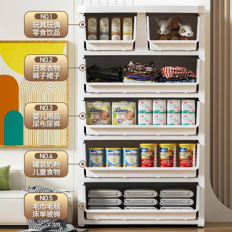 轻奢料抽屉式塑XDE收纳柜子家用客厅墙靠储现物柜代简约厨房置物