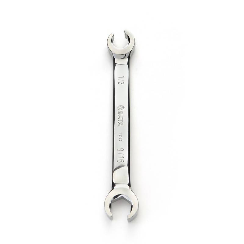 世达(SATA)48203公制全抛光油管扳手双头两用开口扳手16x17MM