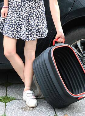 邦宁伸缩盖车用后箱收纳箱垃圾桶杂物备桶水桶黑色带6桶0LR-3609A