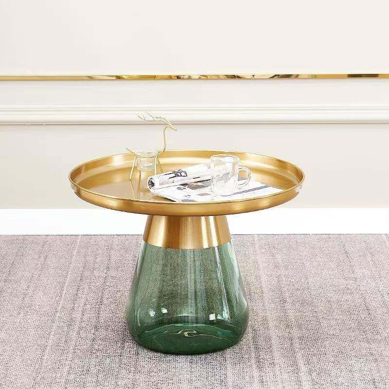 家厅用玻璃茶户几套装简约客茶几组合圆形小型客厅边几茶小几无品