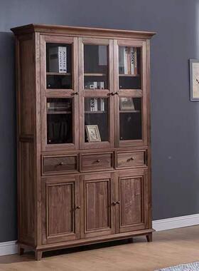 全实木柜北美黑胡木GQS书房家具白蜡木书书橱柜木T书M67262桃4954