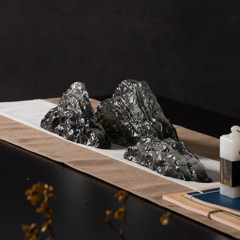 匠十三中式透明石头假DFQ山艺摆件新茶办室软装饰品术公室工艺品