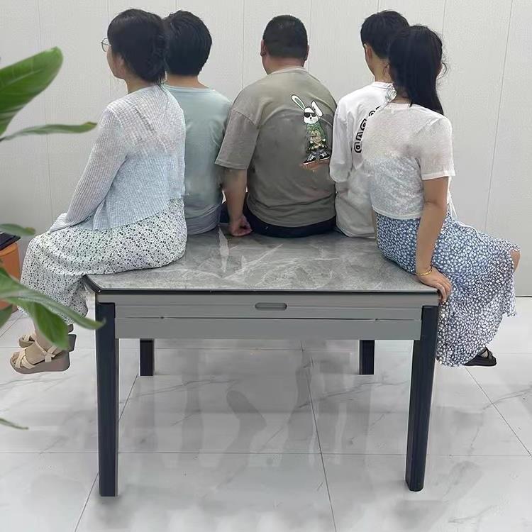 实木岩板餐小桌椅组合家用CZG户型现代约轻奢伸缩餐变桌饭桌可简