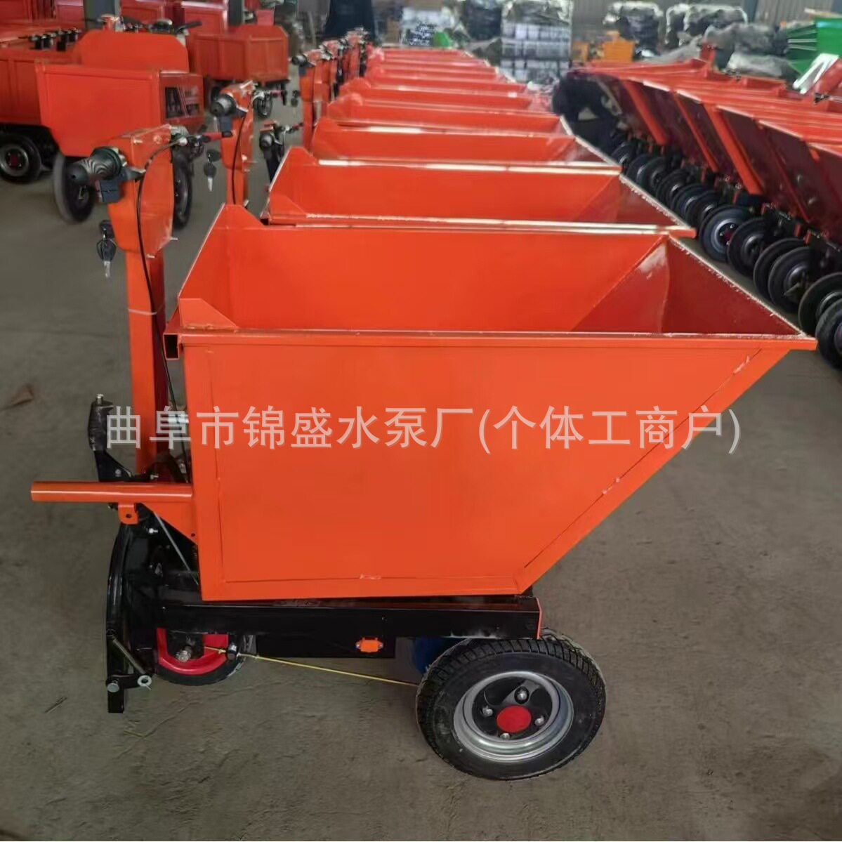 家用户工地手推灰斗车电启动