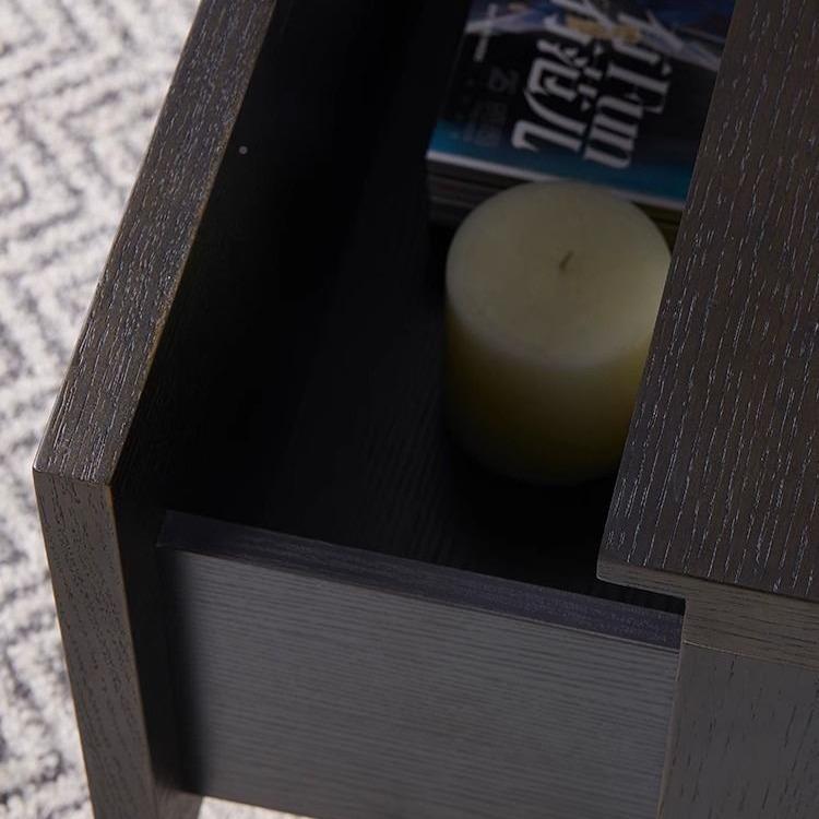 意式极SUE约简木玻璃餐边柜带LED灯轻奢风简酒柜现代客实厅储物柜