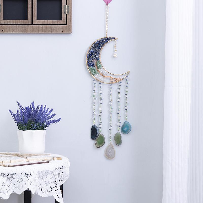 梦者手月亮梦作网捕水晶碎石玛瑙随型EFT石宝石饰品配件居挂家件