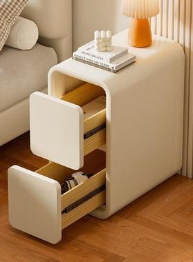 小户型床头柜窄款现代简约BGX小边型窄小免安装轻奢窄边油奶风床