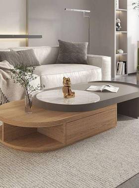 可伸缩茶几家客厅电用小户型现代简约实木新MNE中式桃木视柜组合P