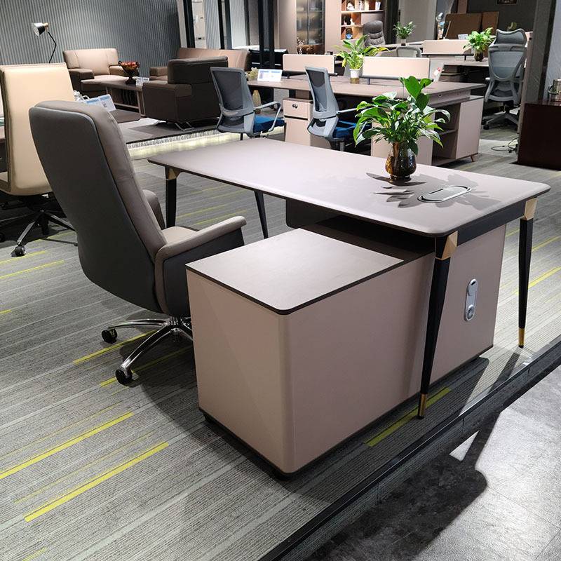 高档老板办公桌老板桌办公家具轻奢总裁大班台办公室办公桌椅组合