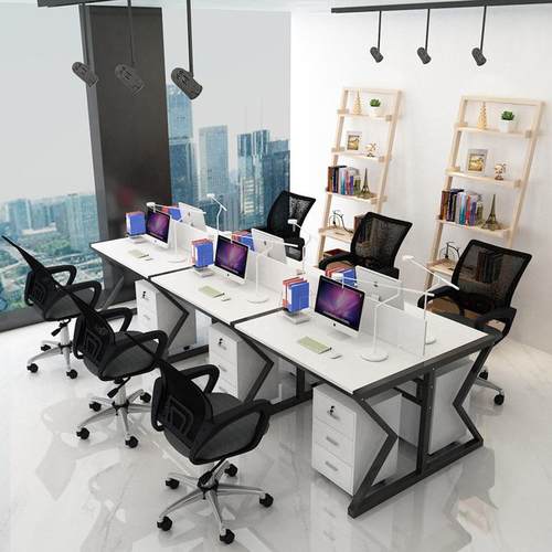 员办公椅组合简约桌现代财务电桌办脑公室卡座4/6人员工工无品牌/