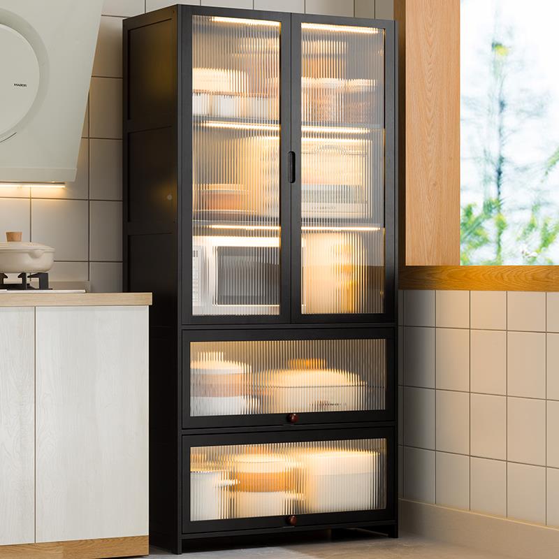 5YA置1厨房物架落地多GMS层收纳架微炉多波功能碗碟橱柜储物子餐