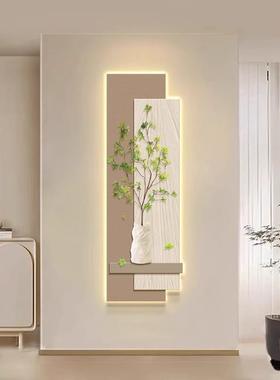 玄关木HLT-281饰画装led灯光画原风客厅端入户正对门挂画走廊过道