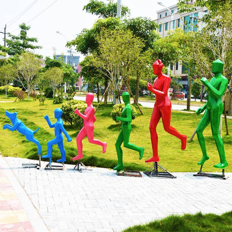 玻钢璃塑型户外跑步大运动抽象人物摆件雕小区公园林2022AA00景观