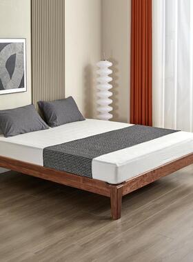 C无实床全木床9主卧黑F77TSSS7胡桃木床简约加高头小户型榻榻米无