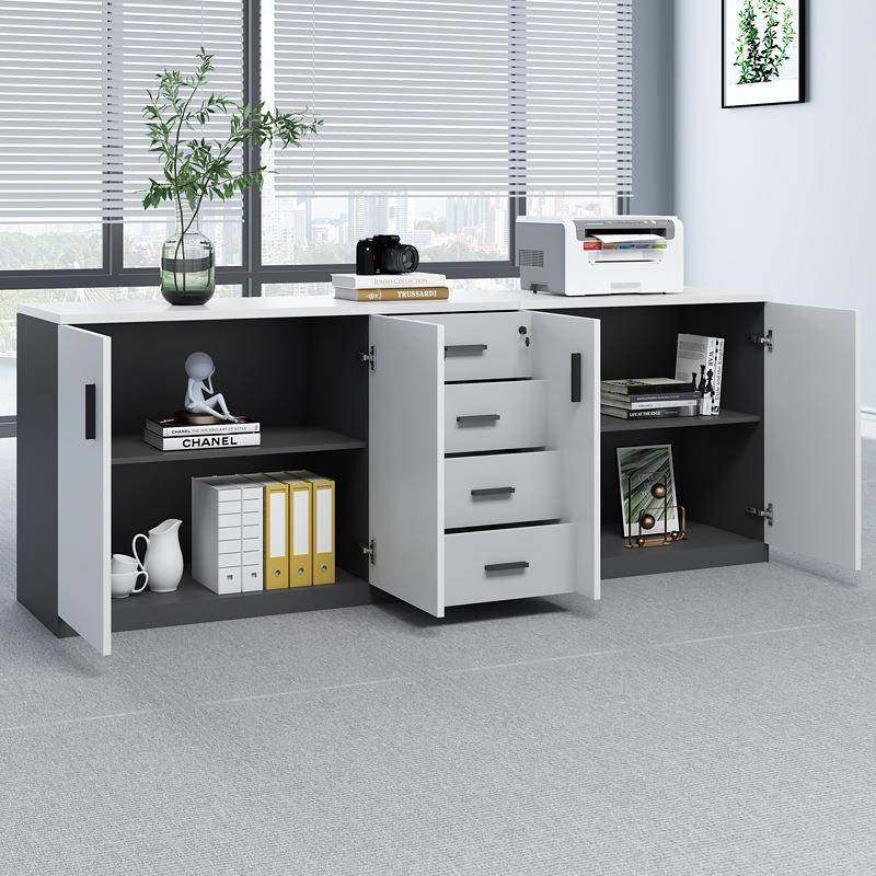 公室矮柜储物柜办公柜资文AKJ料抽屉柜办锁收带纳柜件小柜子打印