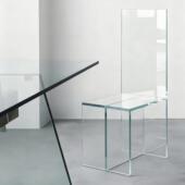 GLAS玻璃椅子靠椅式 极简餐椅家设计师用新背款 梳意妆台VAT椅子书