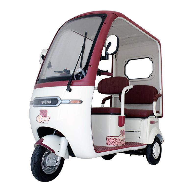 卫士系轮列电动三篷车双排座椅雨棚老RCN带年人代客步车货两用