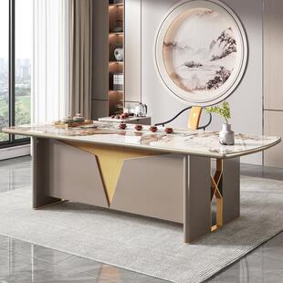 一桌三用变移动茶台岩板无品牌/桌秒书桌岛台轻奢家用收茶纳组合