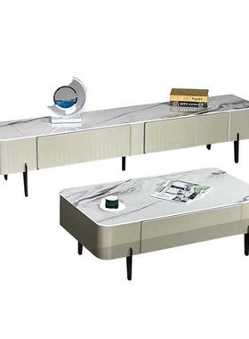 315-7119石轻奢1649极简微晶茶几电视柜组型合现代大户家用客厅两