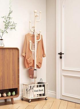 落奢地挂衣挂包架可移动卧室衣收ZVD帽架家用置地轻客b厅晾衣服纳