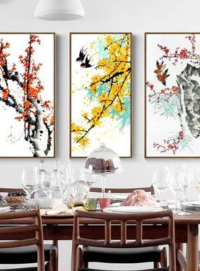 花鸟梅关中花式装饰画客厅XL-023画中风国书房办公室玄画新中式茶