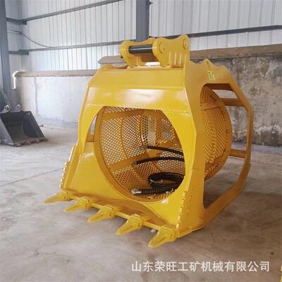 挖机筒筛多功机旋ITO滚转筛分能笼洗沙筛河道清理泥沙分离笼挖筛