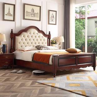 美式 双人COD包床现代简约主卧15m软高箱 轻奢复实木床1.8米.欧古式