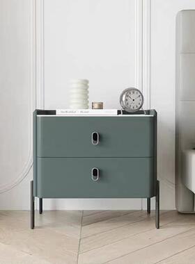 SNA6049灰色SNA6049意式漆简简烤床极头柜岩板台面实木抽屉约卧室