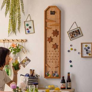 创壁饰实木娱乐开瓶酒启瓶器啤壁挂决定转盘酒ZXP吧装饰壁意挂式E