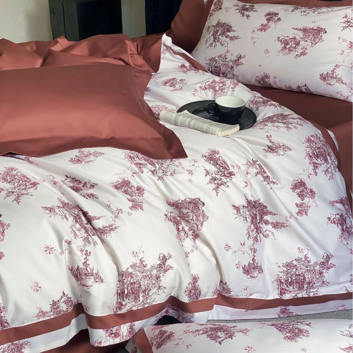 美式四田园数码印花.澳棉长绒QK棉四件套柔软季轻奢全棉1上8m床用