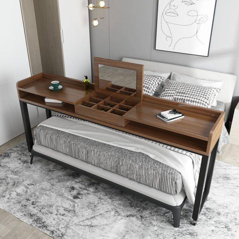 实木床上学长习桌床卧室懒跨床桌XAL可移动边桌条桌带抽屉床人尾