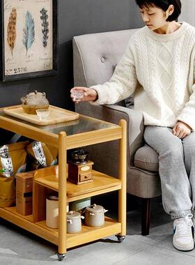 形现小茶几代简约璃家用客厅FJO茶几玻茶台极简风小户型移动方小