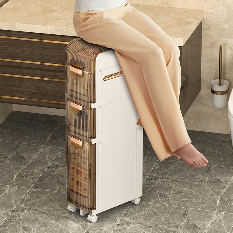 抽屉式夹UPR收纳柜子分层收纳浴室物置柜家缝用卫生间缝料隙塑储