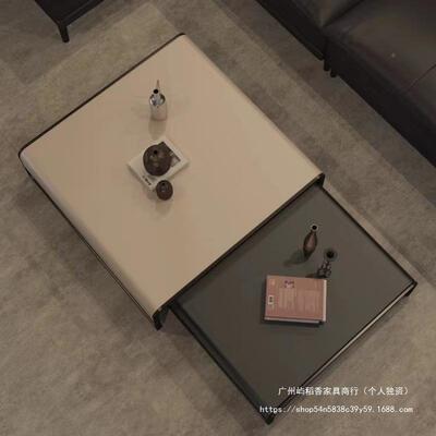 意式子轻奢家用沙发茶几小户型客WHI伸极厅简缩组合桌简约方形茶