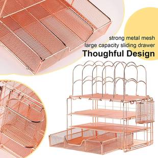 黑色办公收纳品面收纳37683桌架带抽屉桌桌面工作空间用收纳盒玫