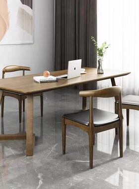 实木书桌长条桌用学卧室习双人原木户写字台书房小型XZX靠墙电脑