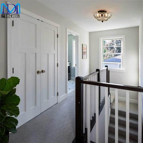 新玻吸顶灯厨璃VNF美式工业阳台玄关房玻璃吸款顶灯创意现代灯