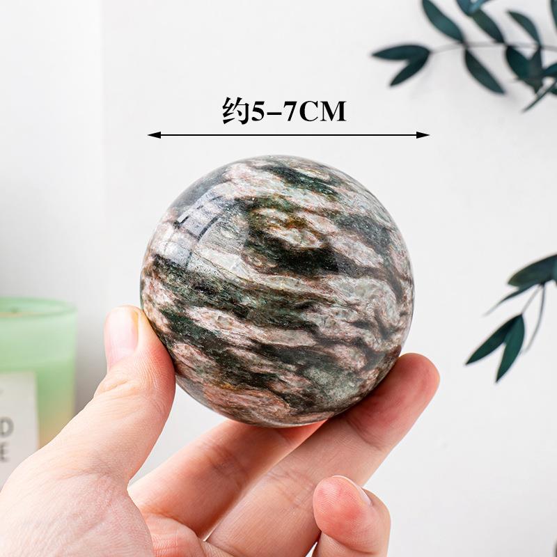 天水晶粉紫云母水晶球件原摆石矿标七粉紫云母打磨能量石星然阵家