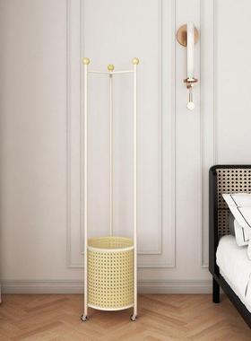 帽挂衣架衣架奶油风落地卧纳室衣52742架收移动简约角转铁艺藤脏