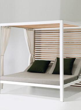 户外阳光房躺椅铝TC60金泳躺床度假村合酒店休露闲民宿天池防水防