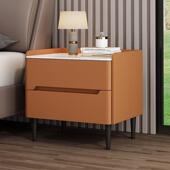 实木床头柜家用卧室2026轻奢简约现代床边岩板柜小型收纳柜子