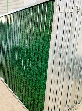 小草印草花围挡墙工地围建筑厂家地彩钢施工围挡绿工色小CBU施工