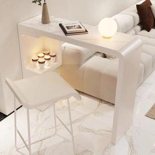 休闲迷你台板桌家LIE用吧台简吧约岩高脚桌长条桌客厅沙发小阳台