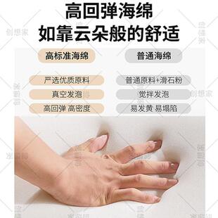 RSE轻奢新款落代地床头现实木背简板约实木床单买靠背超薄软包头