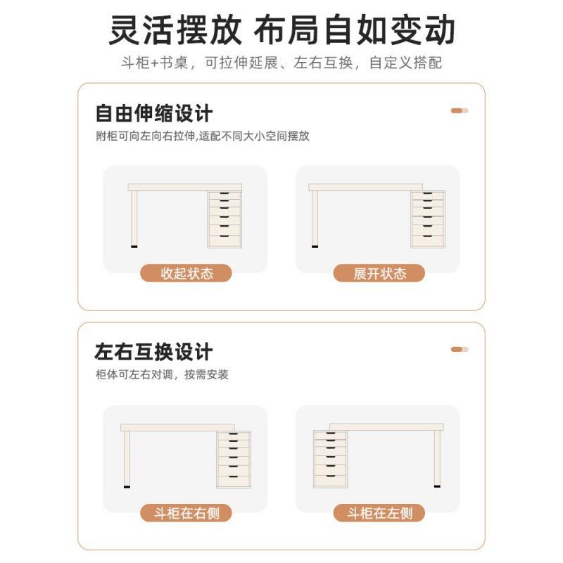 双人书桌生家用电子桌台式女生学卧室VBR桌办公脑学习桌奶油风化