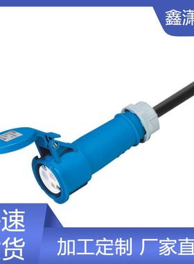IEC30蓝色业工插头连接器公母对9接延长线16A/32机AKQL房PDU电源