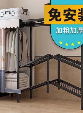 折叠衣柜简布收衣柜钢柜易43534管加粗加厚纳全钢架组装卧室家用