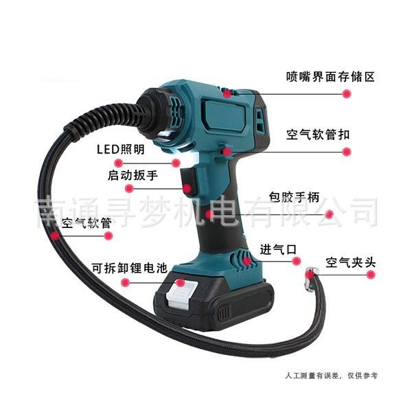 跨境多功能车载车汽充气家用小型持可便携打气泵无线手电RUY动泵