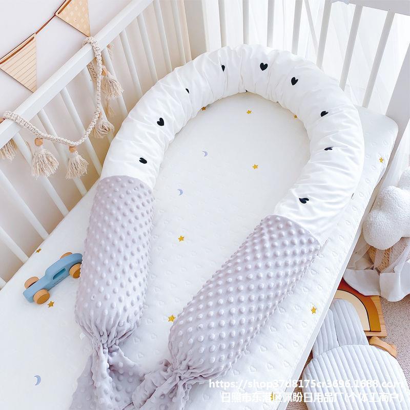 婴儿床防KOE睡床围拼接床中床挡纯安抚圆柱抱枕防棉惊跳安撞全感