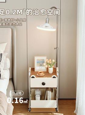 国古风创中意简约卧室可移动48808纳床落头柜地灯一体新款置物收